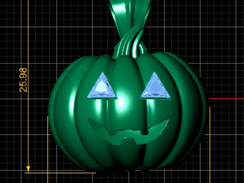 Jack-O-Lantern Pumpkin Pendant 3D Model