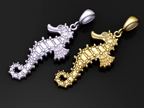 Seahorse Gemstone Pendant 3D Modell