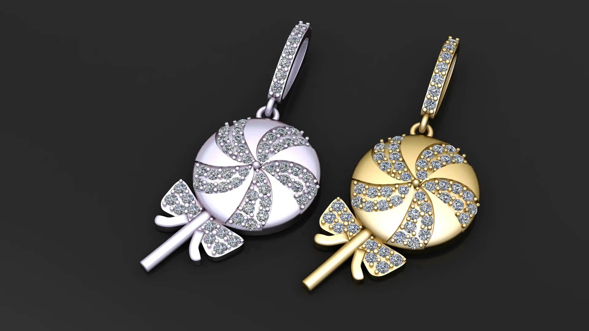 Gemstone Candy Pendant 3D Model .c4d .max .obj .3ds .fbx .stl .blend 