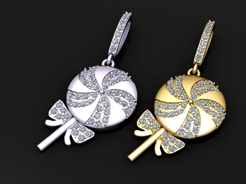 Gemstone Candy Pendant 3D Modell