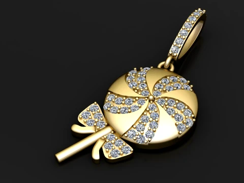 Gemstone Candy Pendant 3D Model