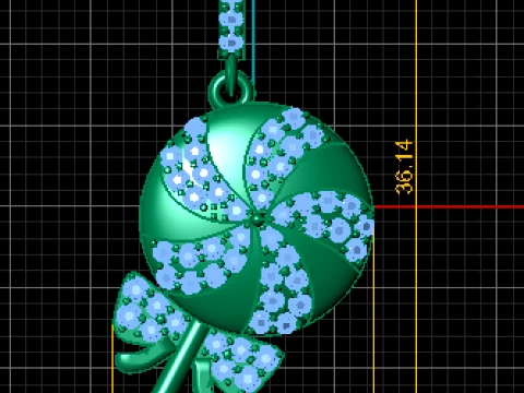 Gemstone Candy Pendant 3D Model