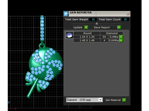 Gemstone Candy Pendant 3D Model
