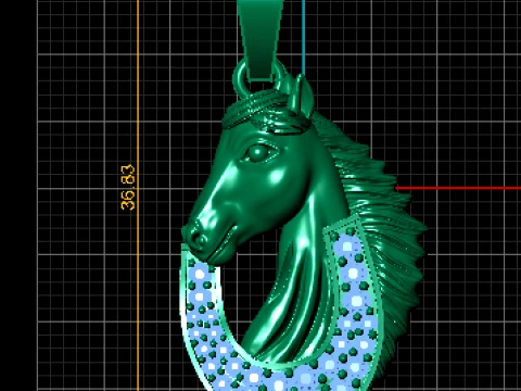 Gemstone Horse Pendant 3D Model