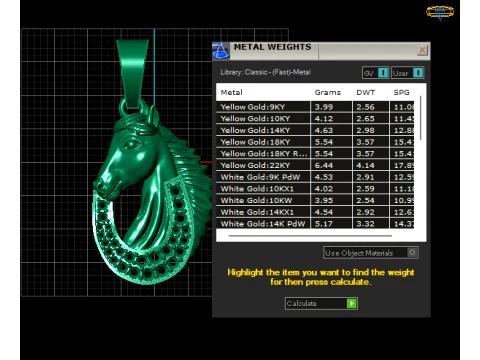 Gemstone Horse Pendant 3D Model