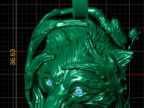 Wolf Forest Pendant 3D Model
