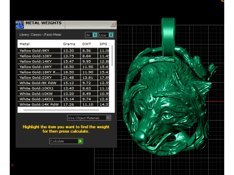 Wolf Forest Pendant 3D Model