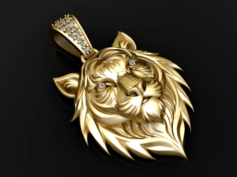 Majestic Lion Pendant 3D Model