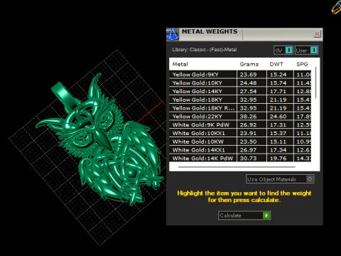 Celtic Owl Pendant 3D Model