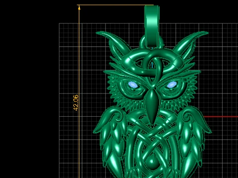 Celtic Owl Pendant 3D Model