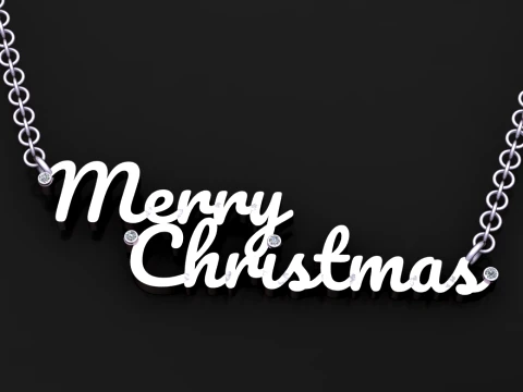 Merry Christmas Necklace 3D Model