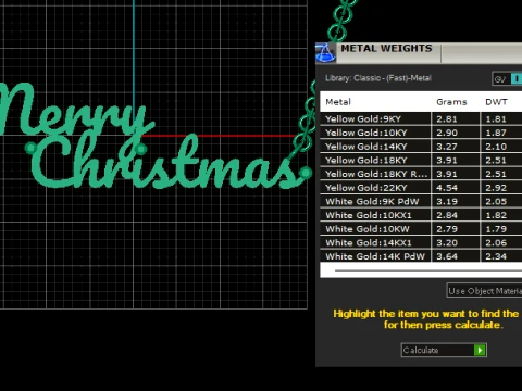 Merry Christmas Necklace 3D Model