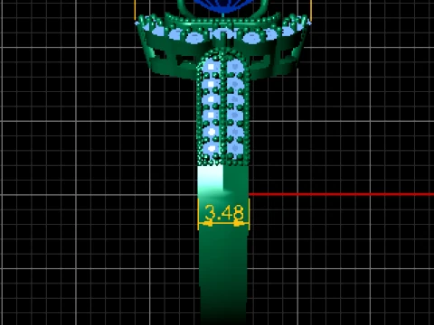 Emerald Halo Ring 3D Model