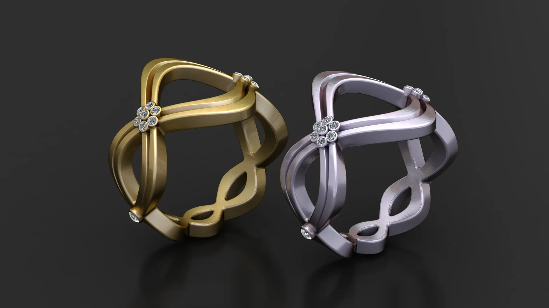 Floral Openwork Ring 3D Model .c4d .max .obj .3ds .fbx .stl .blend