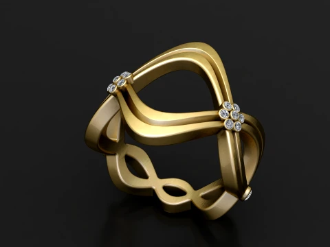Floral Openwork Ring 3D Model