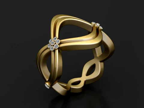 Floral Openwork Ring 3D Model