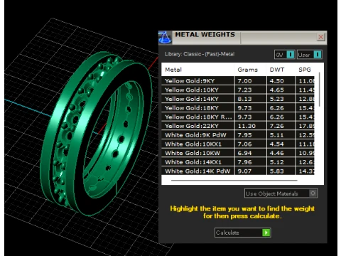 Double Row Diamond Gold Band Ring 3D Model