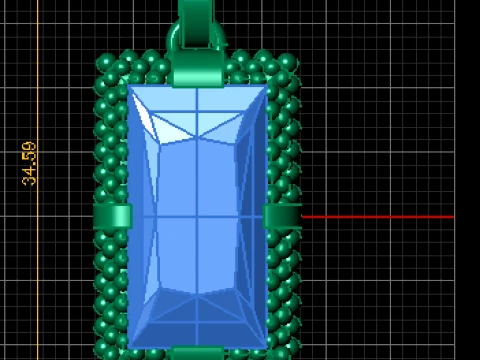 Princess Cut Diamond Pendant 3D Model