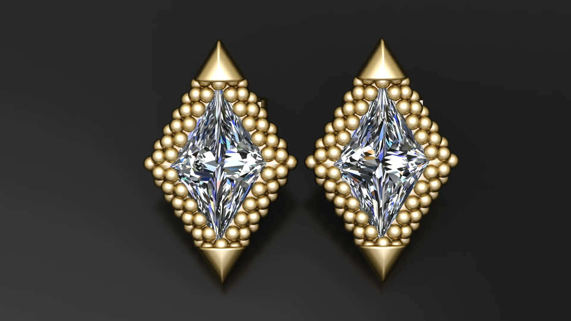 Kite Cut Diamond Statement Ring 3D Model .c4d .max .obj .3ds .fbx .stl .blend 