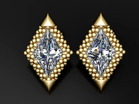 Kite Cut Diamond Statement Ring 3D Model