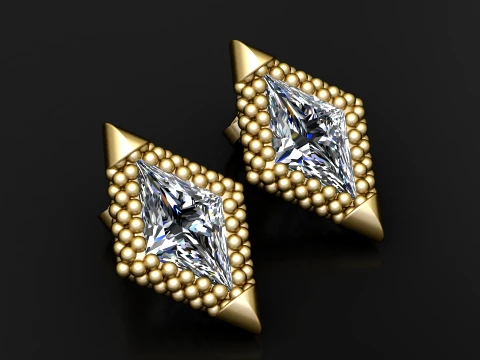Kite Cut Diamond Statement Ring 3D Model