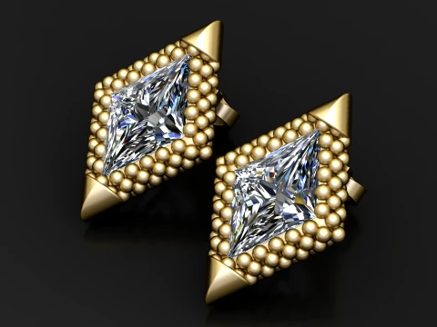 Kite Cut Diamond Statement Ring 3D Model