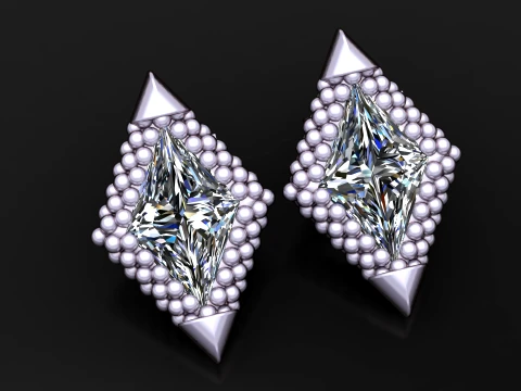 Kite Cut Diamond Statement Ring 3D Model