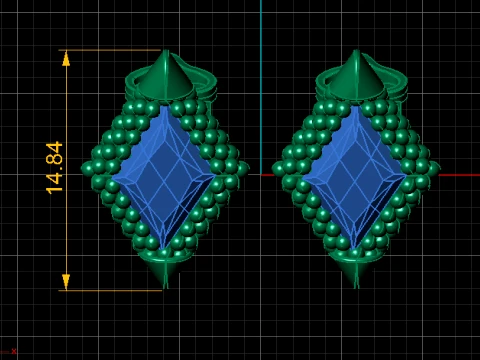 Kite Cut Diamond Statement Ring 3D Model