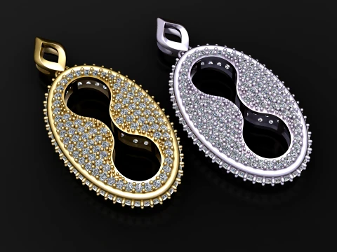 Infinity Pav Diamond Pendant 3D Modell