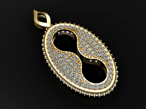 Infinity Pav Diamond Pendant 3D Model