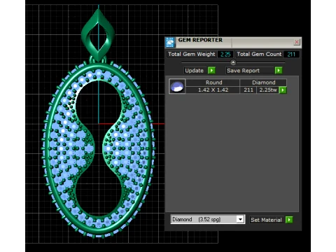 Infinity Pav Diamond Pendant 3D Model