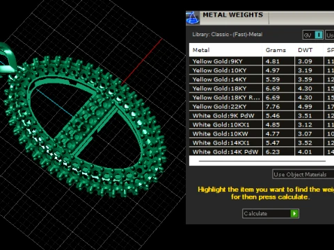 Double Loop Pav Diamond Pendant 3D Model