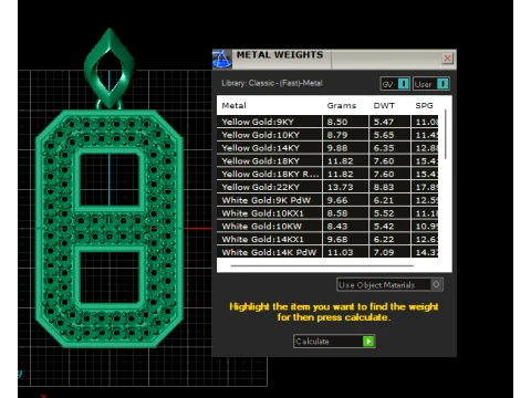 Number 6 Pav Diamond Pendant 3D Model