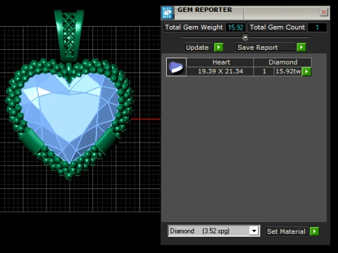 Ruby Heart Gold Pendant 3D Model