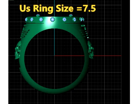 Harley-Davidson Skull Gold Ring 3D Model
