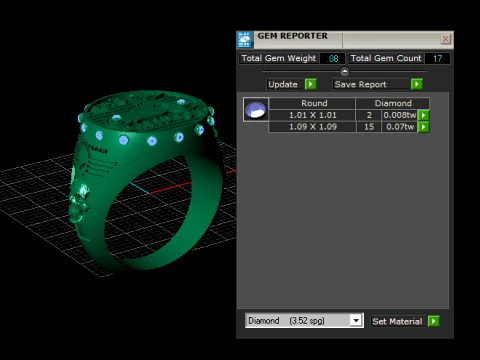 Harley-Davidson Skull Gold Ring 3D Model