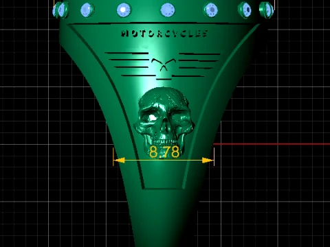 Harley-Davidson Skull Gold Ring 3D Model