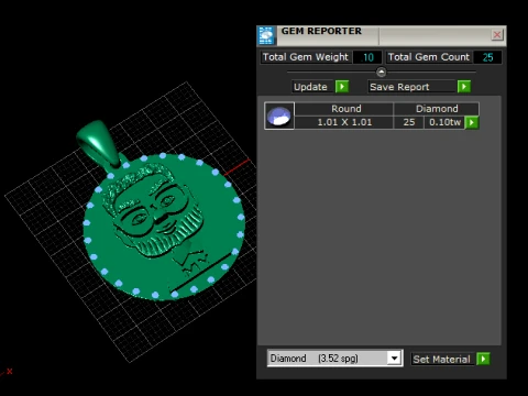 Custom Portrait Gold Pendant 3D Model
