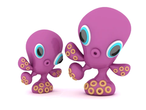 Cute Cartoon Octopus - 3D Printable Character Toy 3D Print Model