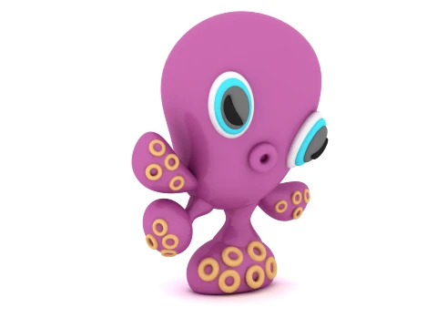 Cute Cartoon Octopus - 3D Printable Character Toy 3D Print Model