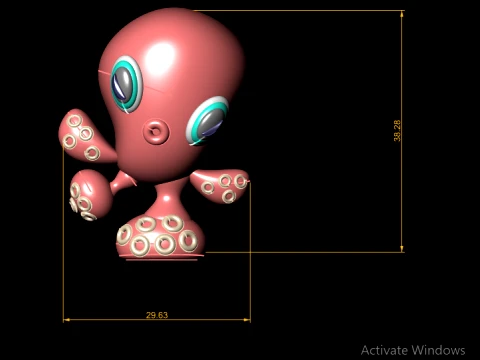 Cute Cartoon Octopus - 3D Printable Character Toy 3D Print Model
