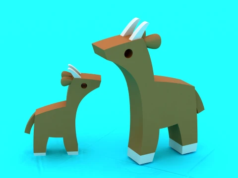 Minimalist Mini Giraffe - 3D Printable Figure STL 3D Print Model