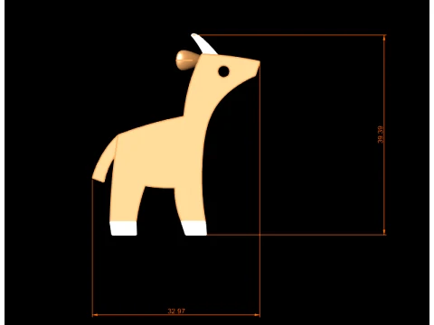 Minimalist Mini Giraffe - 3D Printable Figure STL 3D Print Model