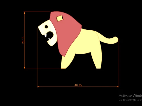 Stylized Open-Mouth Lion - Multi-Color 3D Print Model 3D Druckmodell