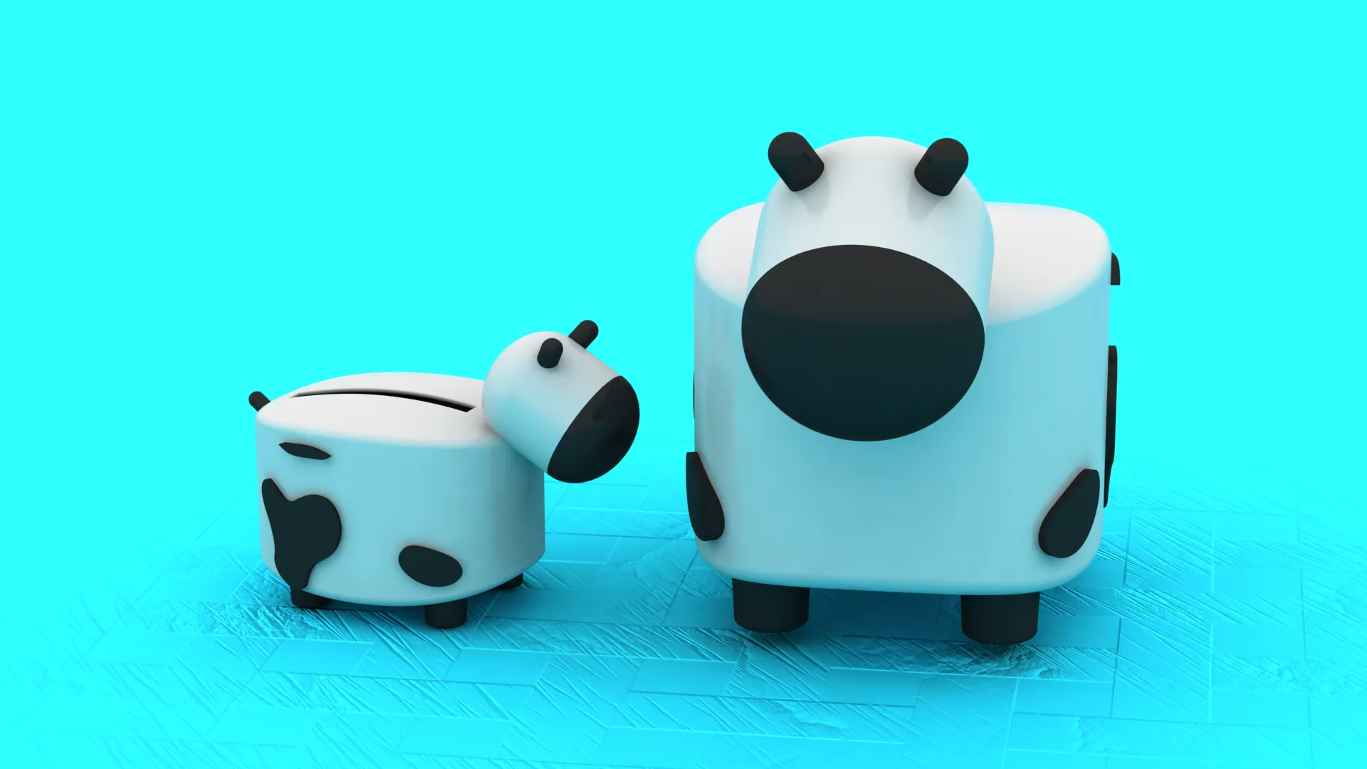 Cute Low-Poly Cow Piggy Bank - 3D Printable Savings Box 3D Print Model .c4d .max .obj .3ds .fbx .stl .blend 