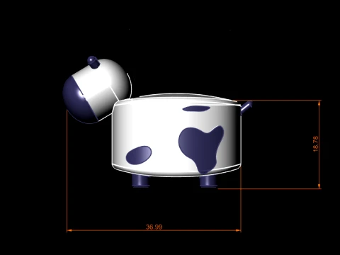 Cute Low-Poly Cow Piggy Bank - 3D Printable Savings Box 3D Print Model
