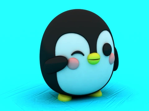 Chibi Round Penguin - Multi-Color 3D Print Model 3D Print Model