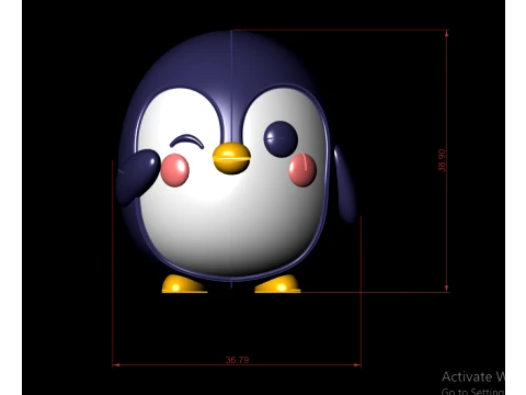 Chibi Round Penguin - Multi-Color 3D Print Model 3D Print Model