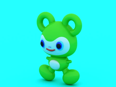 Chibi Alien Frog Creature Duo - Multi-Color 3D Print Model 3D Print Model