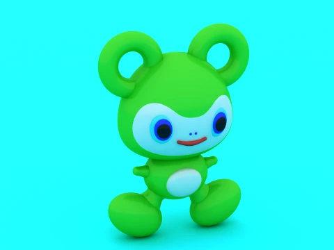 Chibi Alien Frog Creature Duo - Multi-Color 3D Print Model 3D Print Model